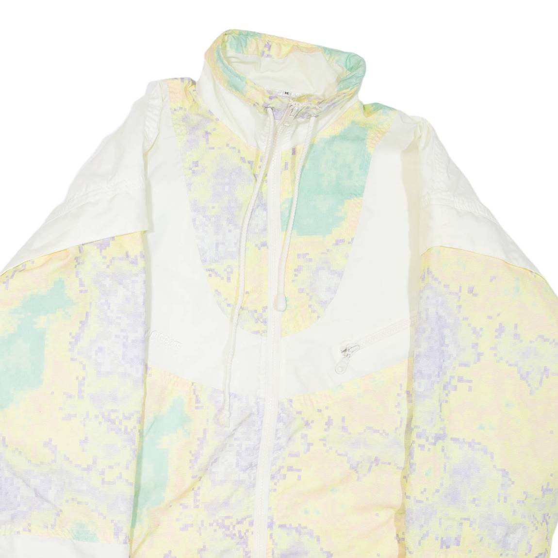 Womens Track Jacket White Nylon Colourblock M