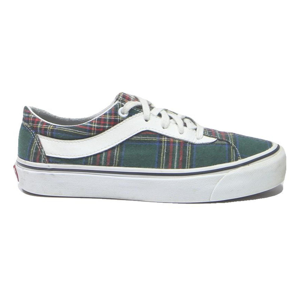 VANS Old Skool Womens Low Top Trainers Green Red Canvas UK 5.5 Checked Pattern