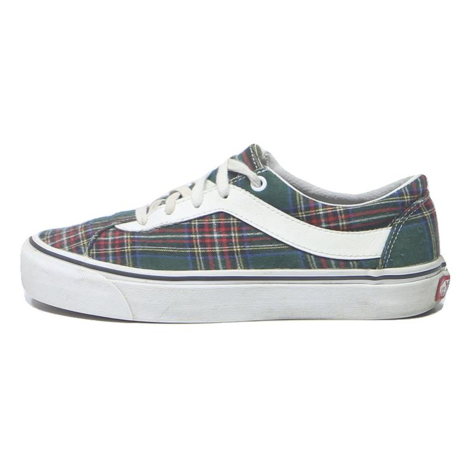 VANS Old Skool Womens Low Top Trainers Green Red Canvas UK 5.5 Checked Pattern