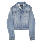 DIESEL Womens Blue Denim Button Jacket S Cotton Blend Fitted Casual