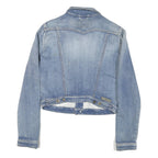 DIESEL Womens Blue Denim Button Jacket S Cotton Blend Fitted Casual