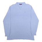 KAPPA Mens Blue Long Sleeve Plain XL Cotton Polo Shirt Classic Fit Casual