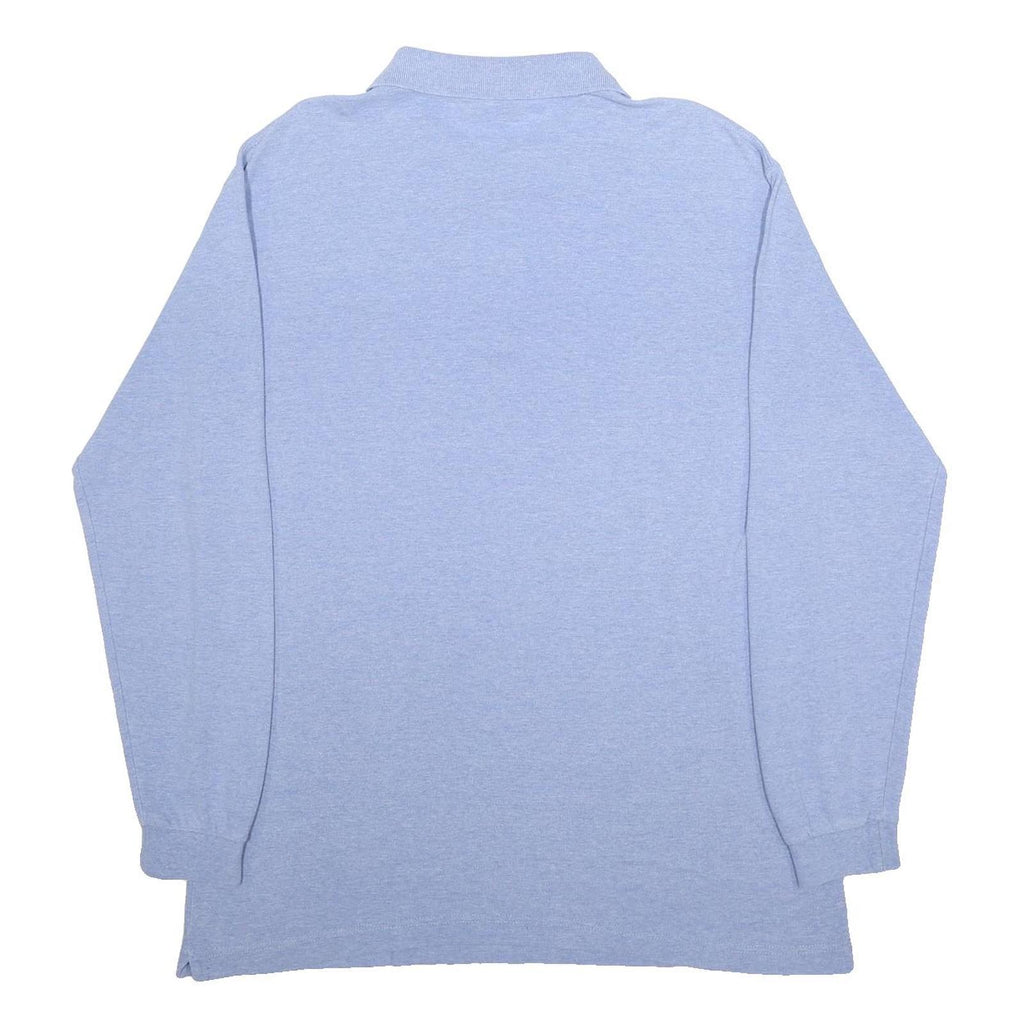 KAPPA Mens Blue Long Sleeve Plain XL Cotton Polo Shirt Classic Fit Casual