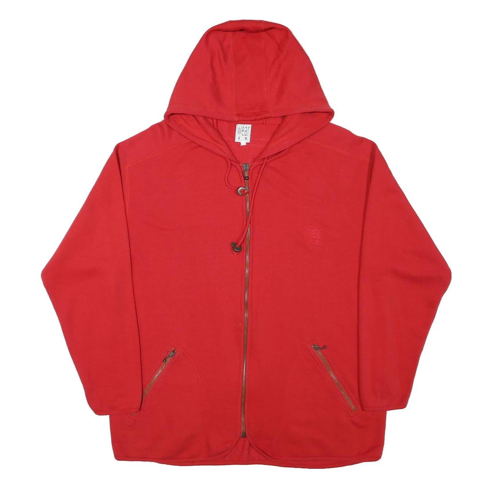 WEAR IT Mens Red Hoodie M Full Zip Cotton Blend Casual Streetwear