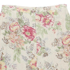 VALMODE Womens Cream Floral Linen Pencil Knee Length Skirt Size M Classic Summer