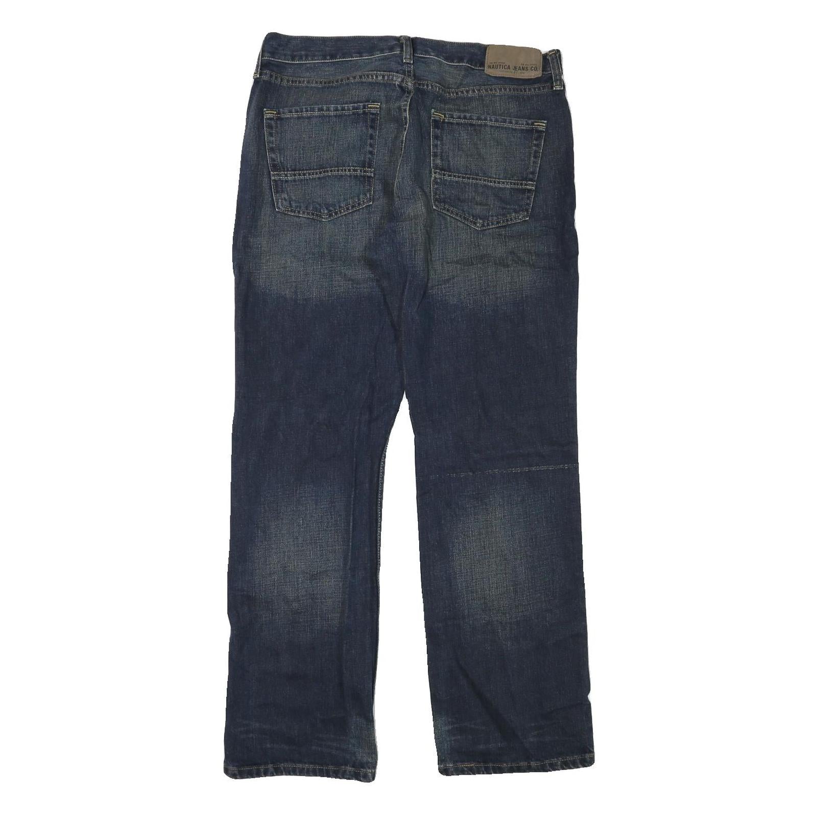 NAUTICA Mens Regular Fit Blue Denim Jeans Cotton Blend W34 L31 Classic Style Zip