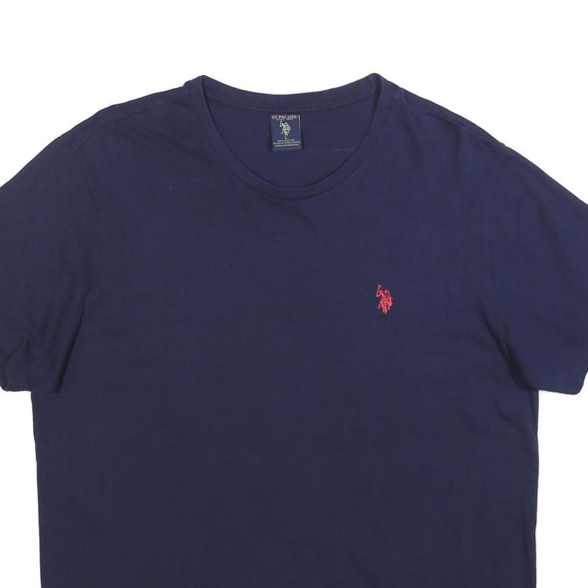 U.S. POLO ASSN Mens Navy Blue Classic T-Shirt L Short Sleeve Crew Neck Cotton