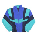 Mens Blue & Teal Polyester Blend Colourblock Zip Jacket M Casual Outerwear
