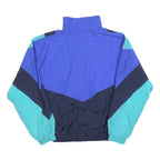 Mens Blue & Teal Polyester Blend Colourblock Zip Jacket M Casual Outerwear