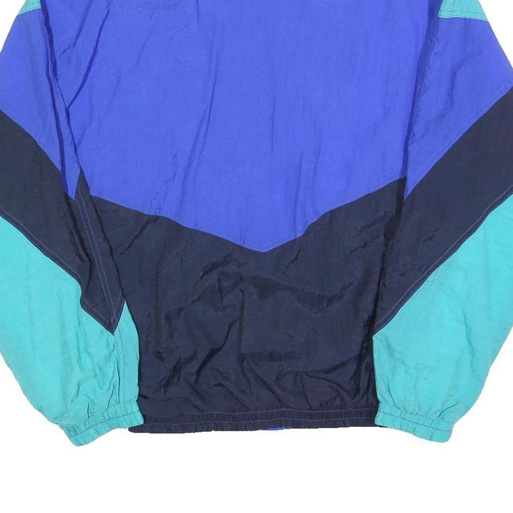 Mens Blue & Teal Polyester Blend Colourblock Zip Jacket M Casual Outerwear