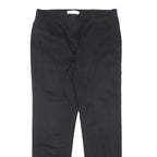 Womens Black Cotton Blend Slim Tapered Trousers W30 L28 Studded Back Pockets