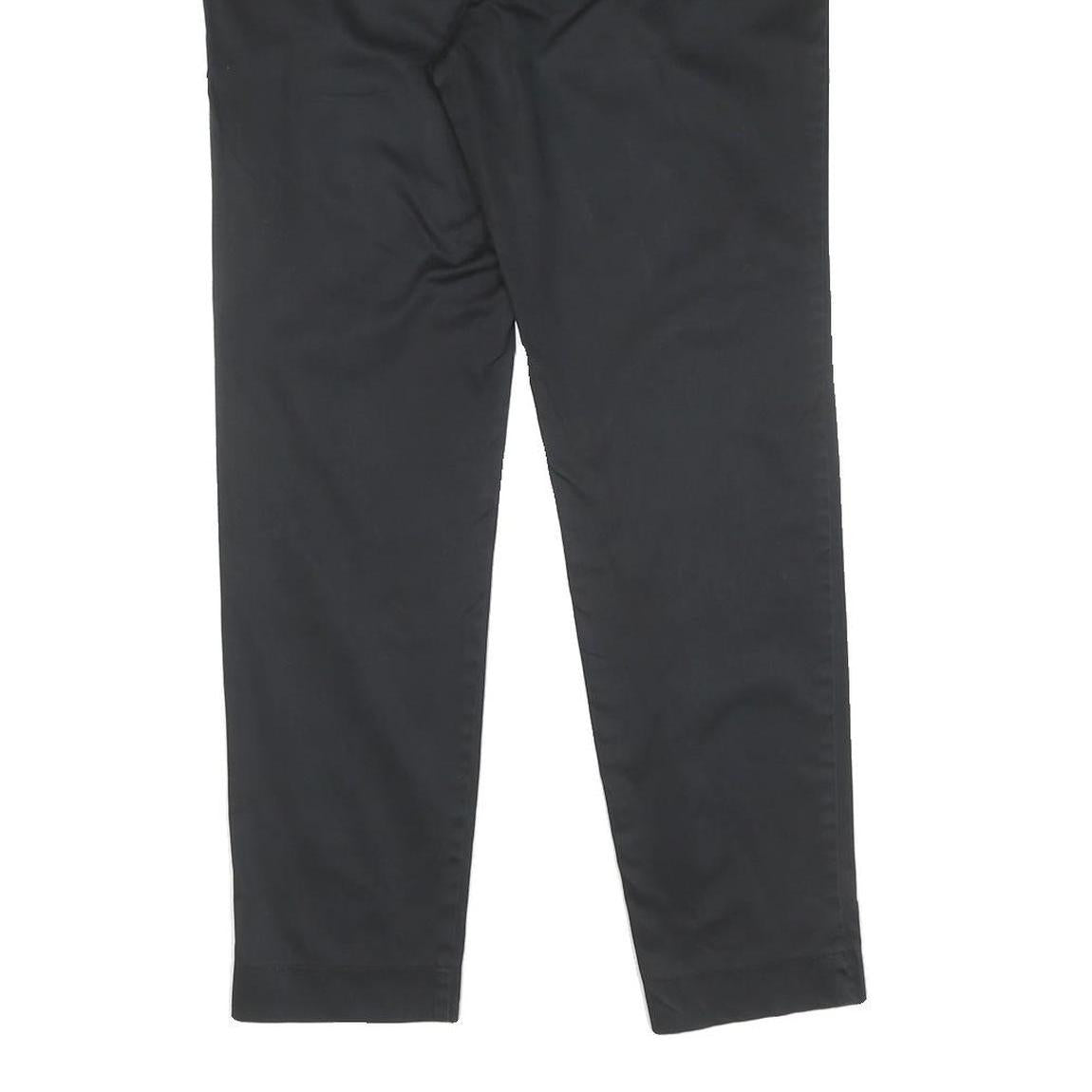 Womens Black Cotton Blend Slim Tapered Trousers W30 L28 Studded Back Pockets