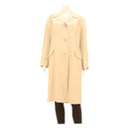 STOFFELS Womens Beige Button Cotton Blend Long Sleeve Jacket M Plain Classic Fit