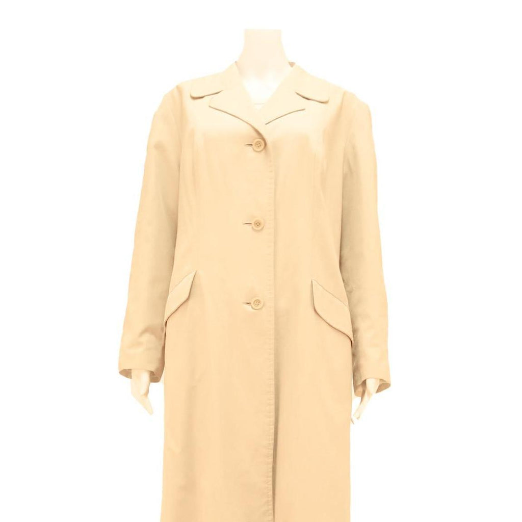 STOFFELS Womens Beige Button Cotton Blend Long Sleeve Jacket M Plain Classic Fit