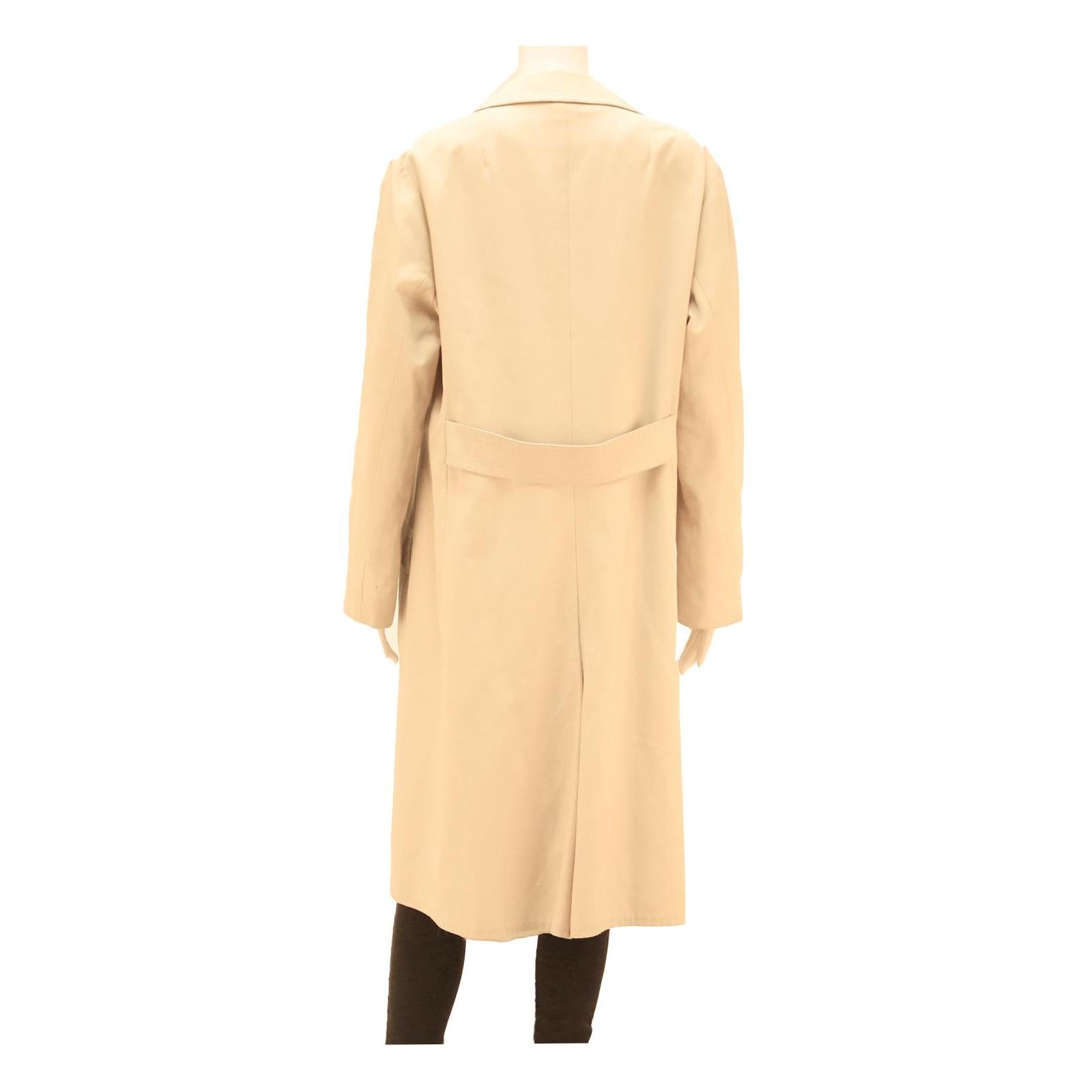 STOFFELS Womens Beige Button Cotton Blend Long Sleeve Jacket M Plain Classic Fit