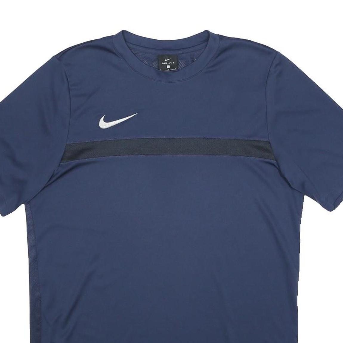NIKE Mens Blue & Black Sports Graphic T-Shirt L Short Sleeve Crew Neck