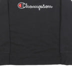 CHAMPION Mens Black Cotton Blend Crew Neck Sweatshirt M Classic Logo