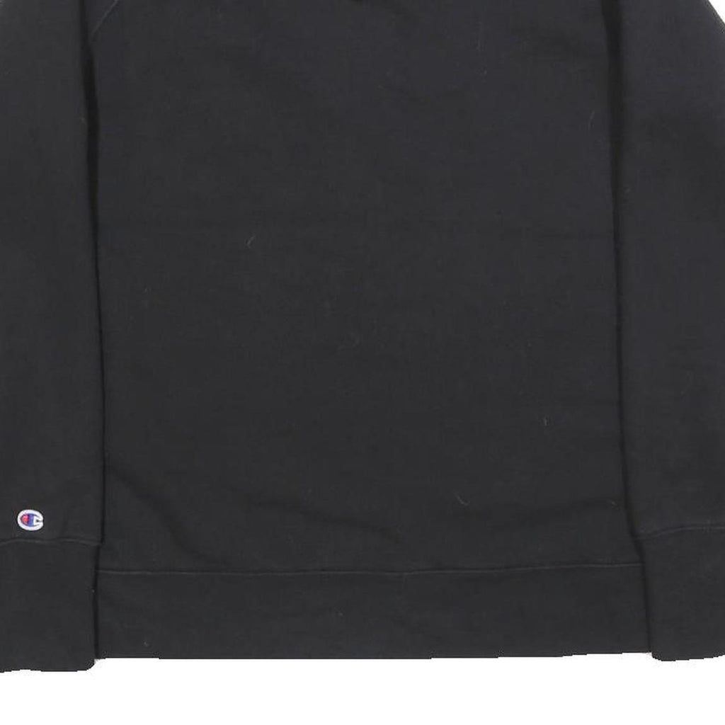 CHAMPION Mens Black Cotton Blend Crew Neck Sweatshirt M Classic Logo