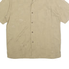 SIDEOUT Mens Beige Cotton Shirt L Casual Short Sleeve Button Front