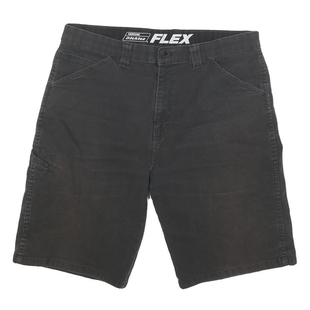 DICKIES Mens Shorts Black Casual Cotton Blend L W36 Durable Workwear Relaxed Fit