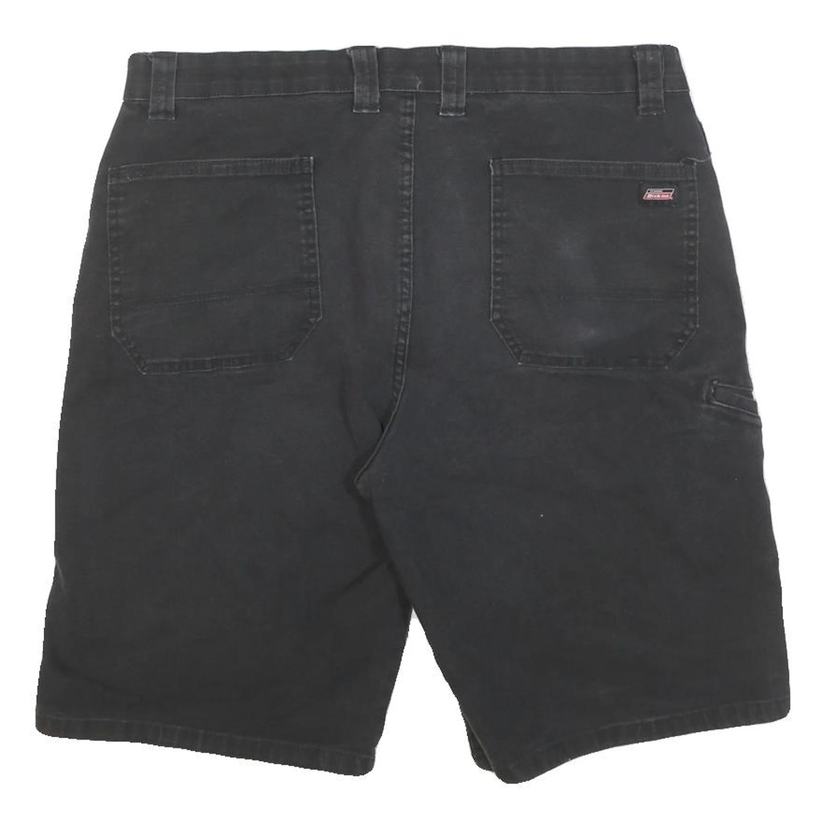 DICKIES Mens Shorts Black Casual Cotton Blend L W36 Durable Workwear Relaxed Fit