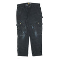 CARHARTT Mens Black Relaxed Fit Cargo Trousers W36 L30 Workwear Durable