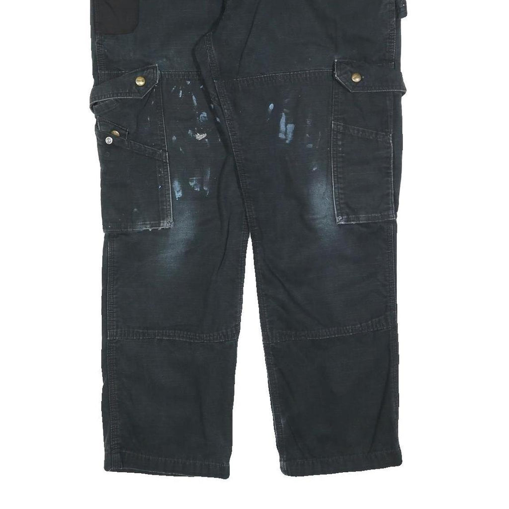 CARHARTT Mens Black Relaxed Fit Cargo Trousers W36 L30 Workwear Durable