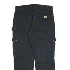 CARHARTT Mens Black Relaxed Fit Cargo Trousers W36 L30 Workwear Durable