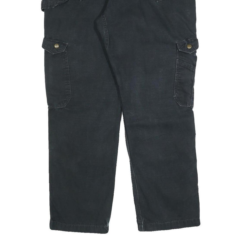 CARHARTT Mens Black Relaxed Fit Cargo Trousers W36 L30 Workwear Durable