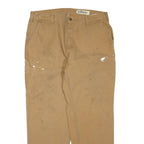 CARHARTT Mens Regular Fit Beige Denim Jeans W38 L32 Workwear Utility Zip