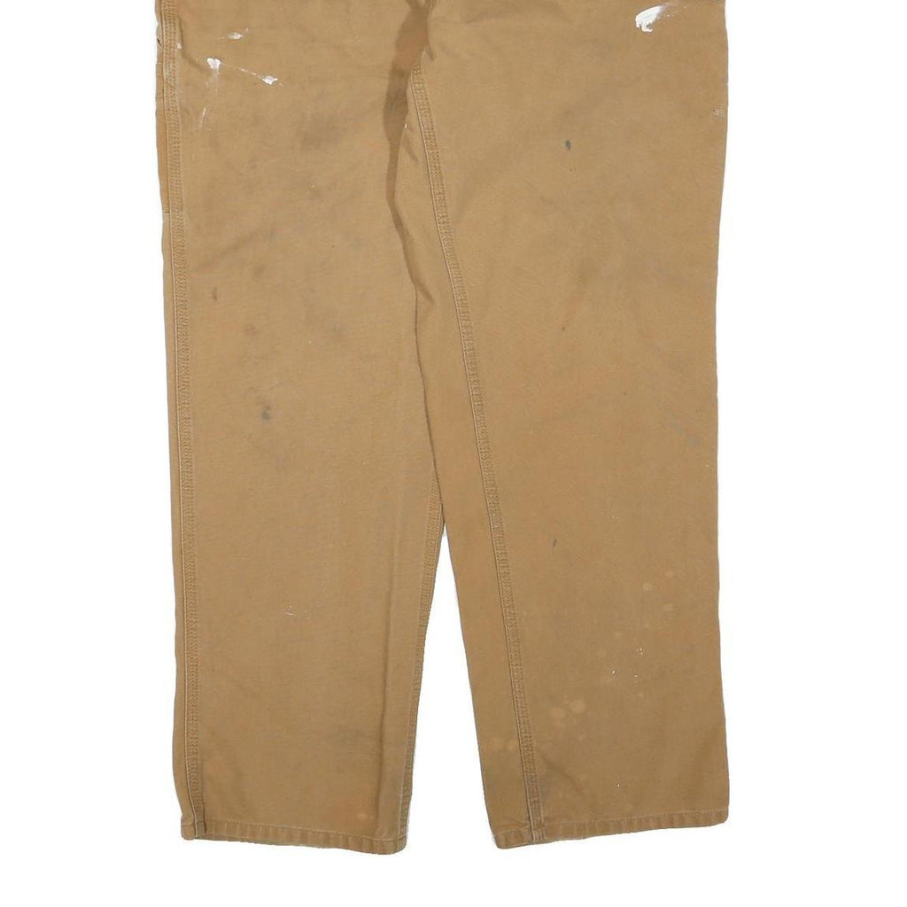 CARHARTT Mens Regular Fit Beige Denim Jeans W38 L32 Workwear Utility Zip