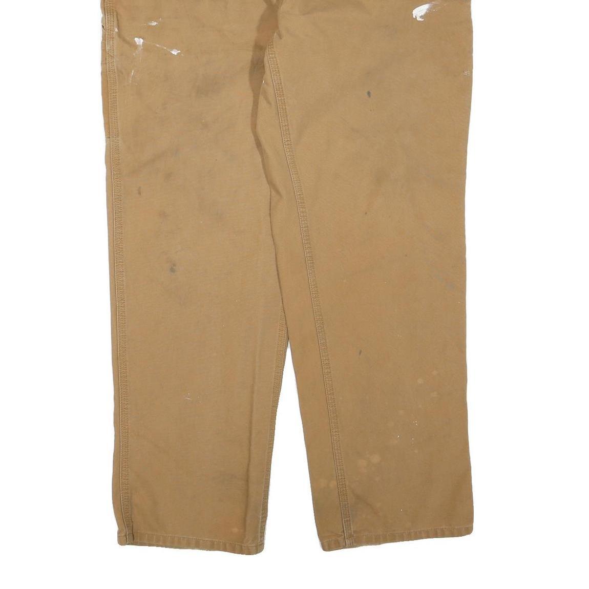 CARHARTT Mens Regular Fit Beige Denim Jeans W38 L32 Workwear Utility Zip