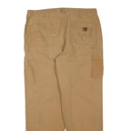 CARHARTT Mens Regular Fit Beige Denim Jeans W38 L32 Workwear Utility Zip
