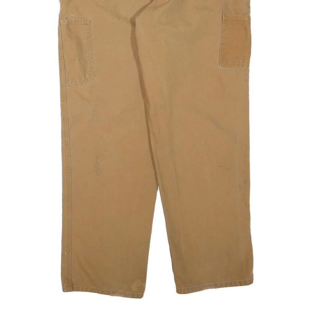 CARHARTT Mens Regular Fit Beige Denim Jeans W38 L32 Workwear Utility Zip