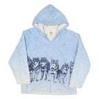 AMERI MODE Mens Blue Jacket M Polyester Blend Plain Zip Up Hooded Casual