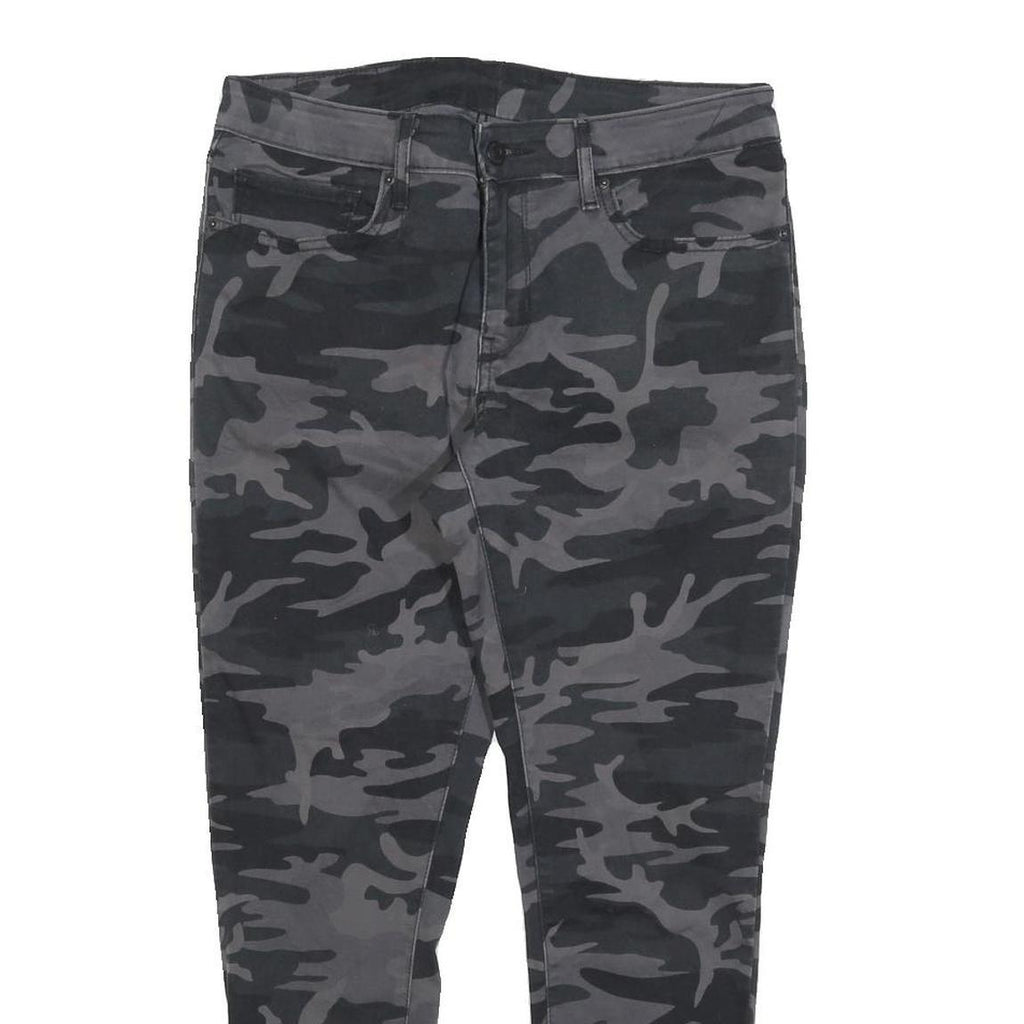 LEVI'S Womens Cotton Blend Black & Grey Camouflage Slim Skinny Trousers W31 L27