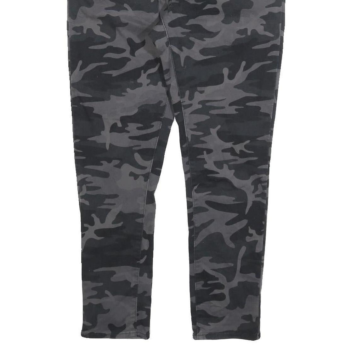LEVI'S Womens Cotton Blend Black & Grey Camouflage Slim Skinny Trousers W31 L27