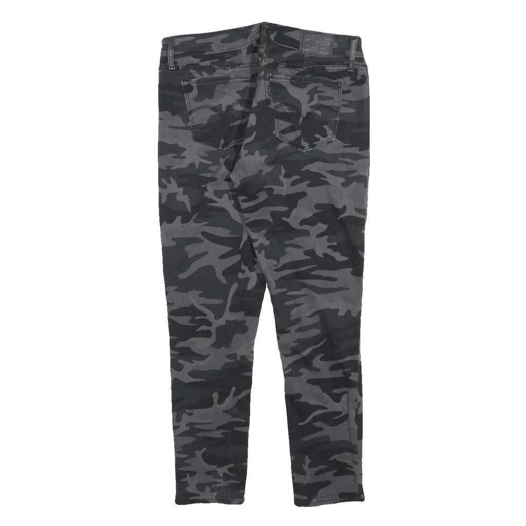LEVI'S Womens Cotton Blend Black & Grey Camouflage Slim Skinny Trousers W31 L27