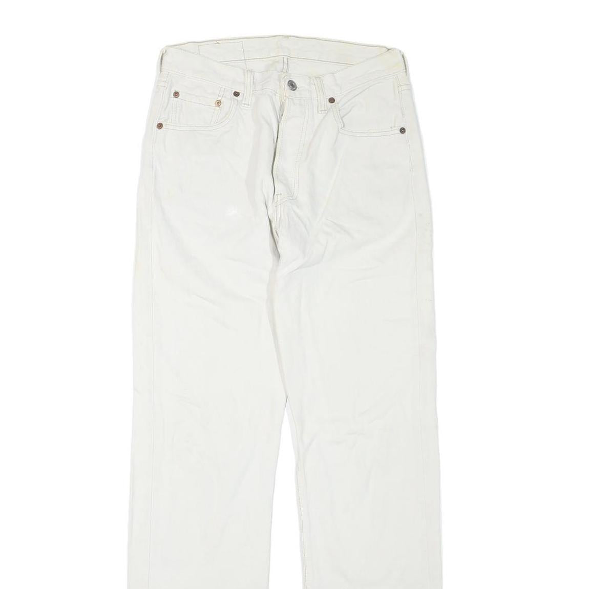 LEVI'S 501 Mens White Regular Straight Denim Raw W28 L33 Classic Button Fly