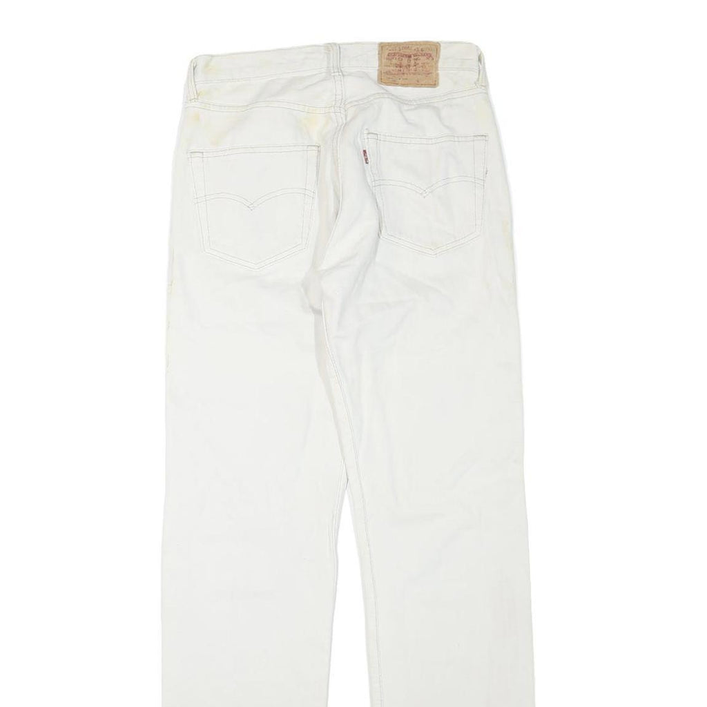 LEVI'S 501 Mens White Regular Straight Denim Raw W28 L33 Classic Button Fly