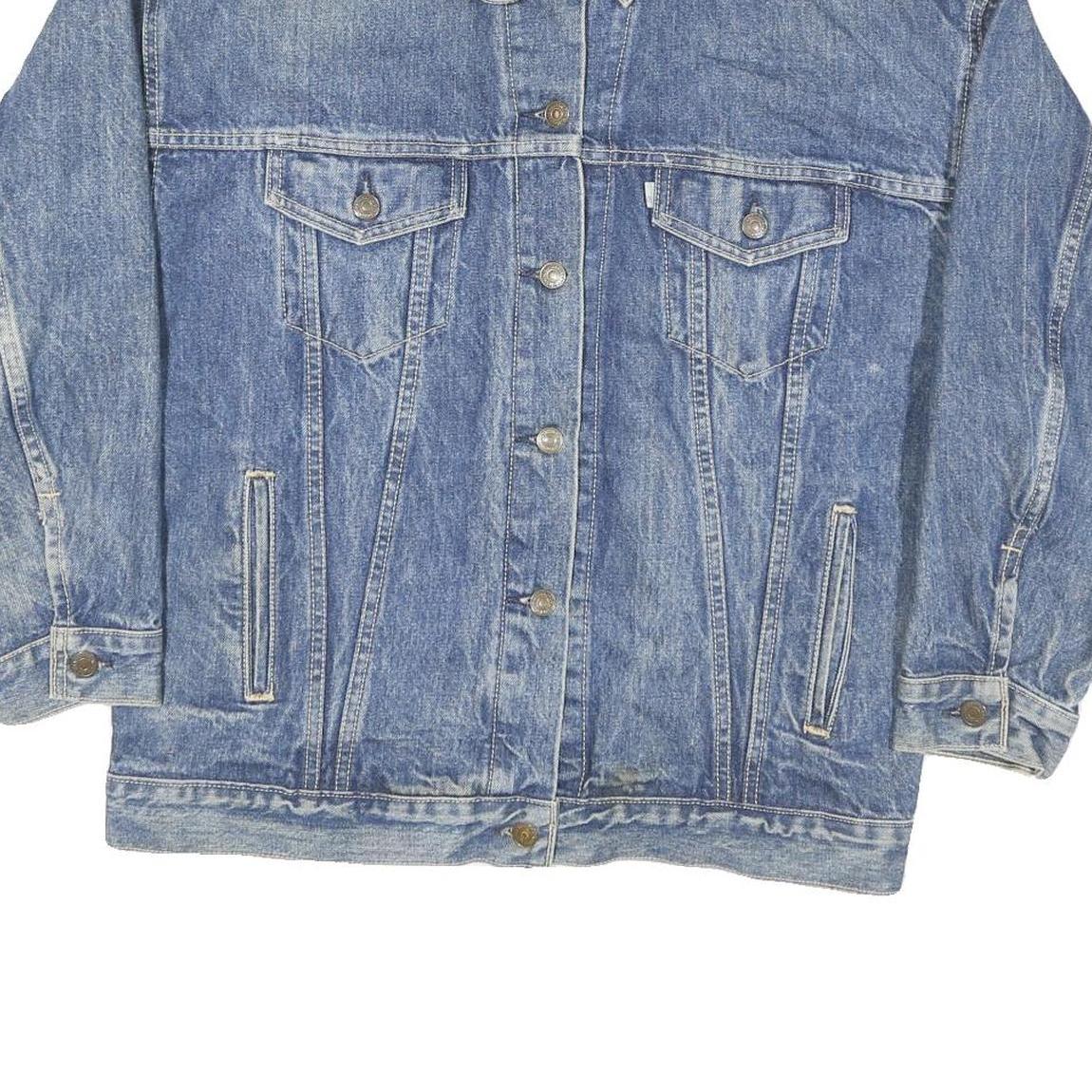 LEVI'S Womens Blue Denim Jacket L Cotton Blend Button Closure Classic Fit