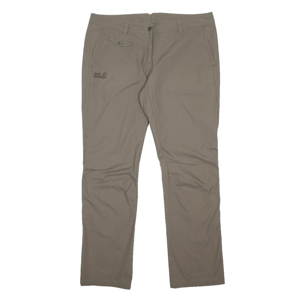 JACK WOLFSKIN Womens Beige Regular Fit Woven Trousers W36 L31 Outdoor Zip