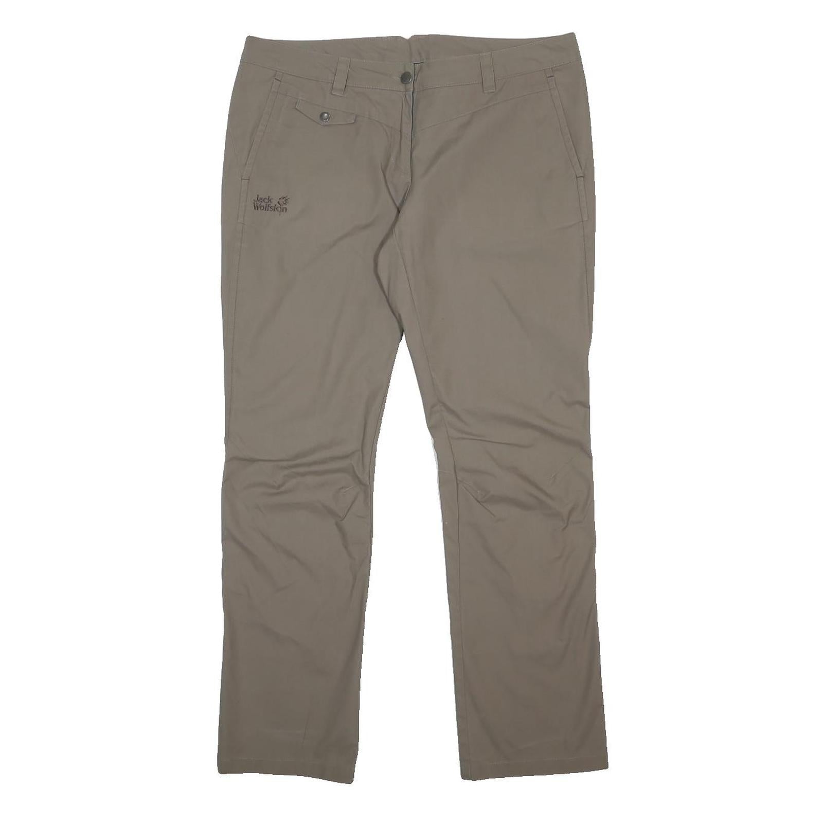 JACK WOLFSKIN Womens Beige Regular Fit Woven Trousers W36 L31 Outdoor Zip