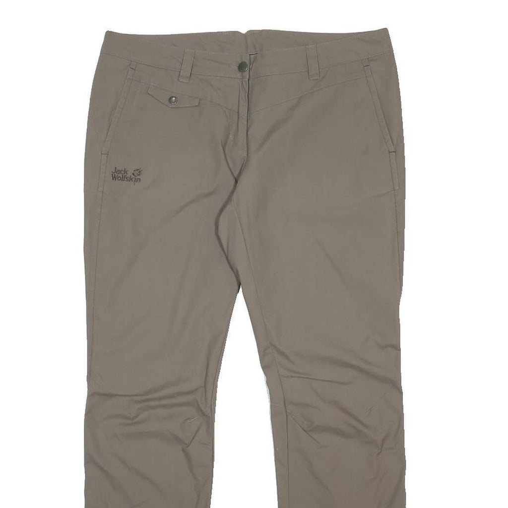 JACK WOLFSKIN Womens Beige Regular Fit Woven Trousers W36 L31 Outdoor Zip