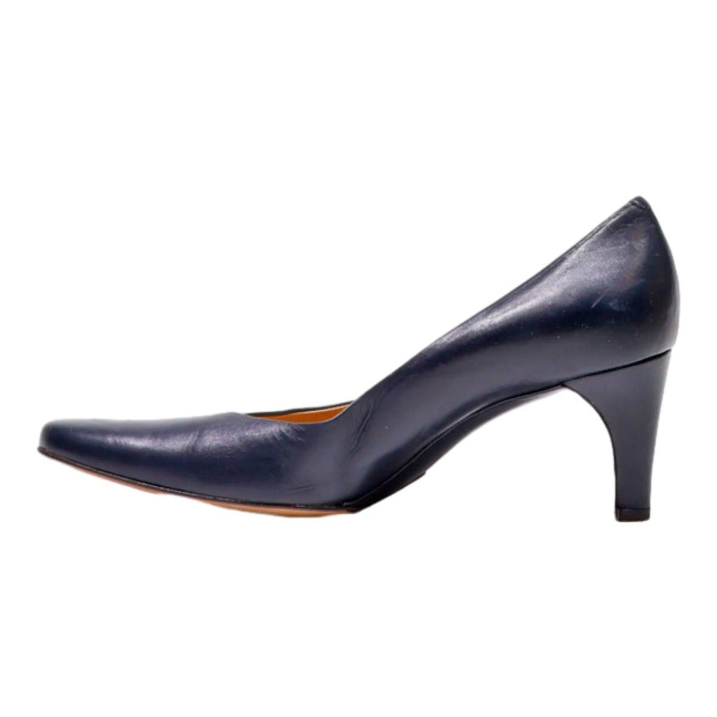 BALLY Pump Heels Blue Leather Womens UK 6