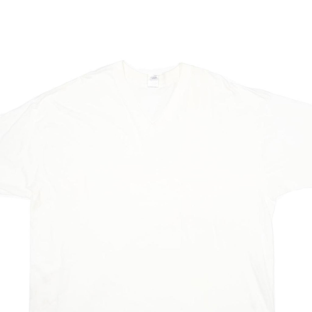 STAFFORD Mens White Plain T-Shirt 2XL Short Sleeve Crew Neck Cotton Basic