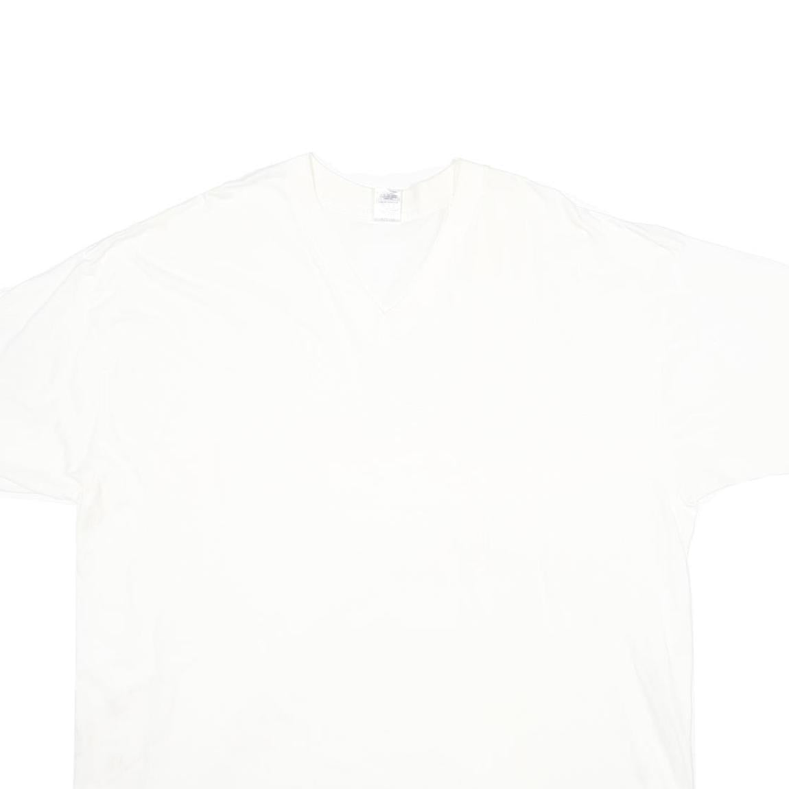 STAFFORD Mens White Plain T-Shirt 2XL Short Sleeve Crew Neck Cotton Basic
