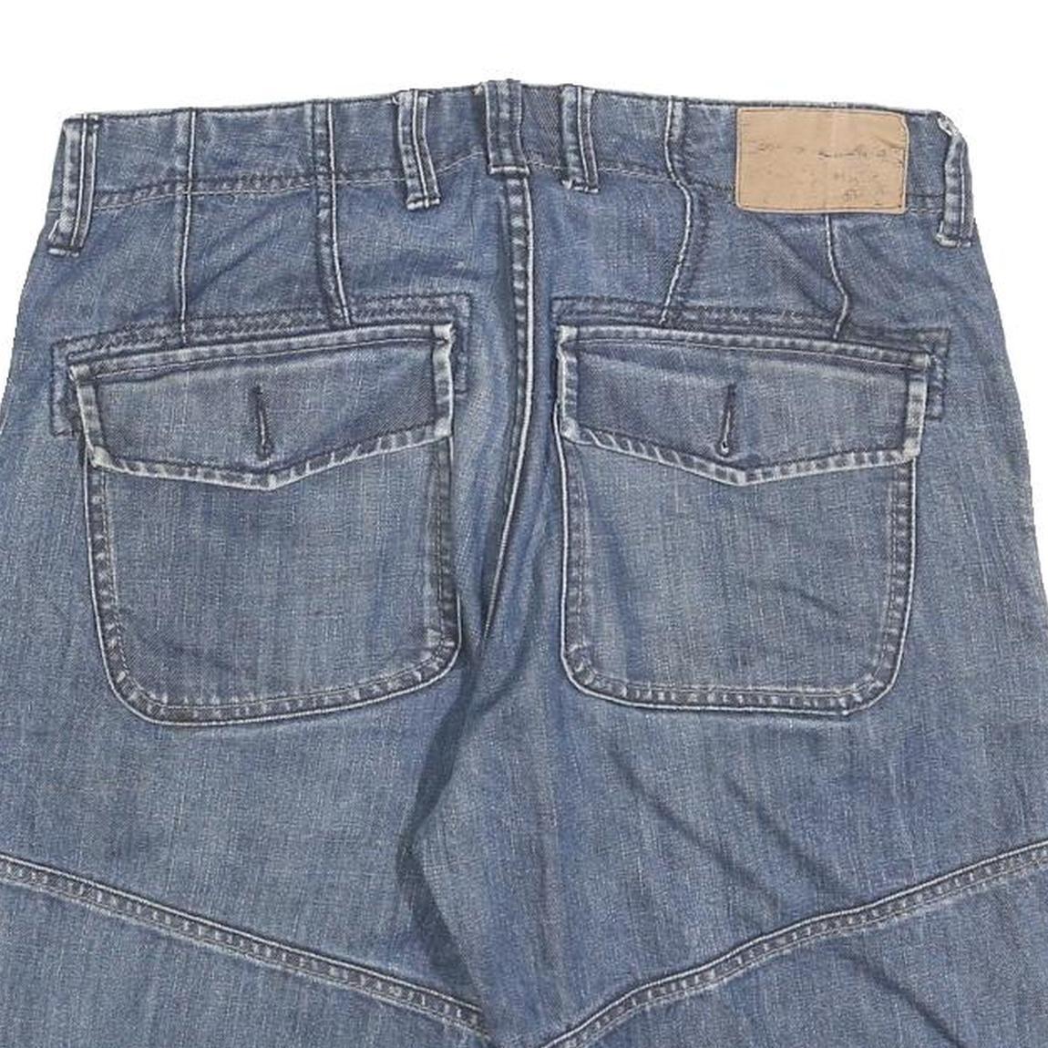 S OLIVER Mens Denim Blue Cargo Shorts M W32 Casual Utility Fashion