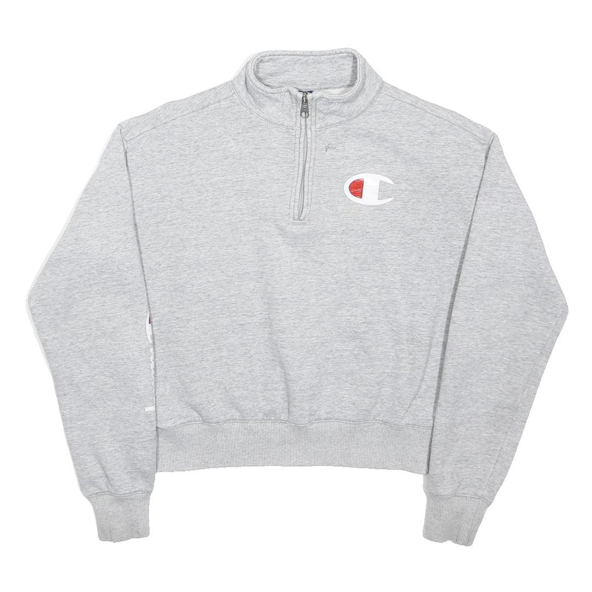 CHAMPION Boys Grey Patterned Jumper Crew Neck Basic Knit S Casual Sportswear