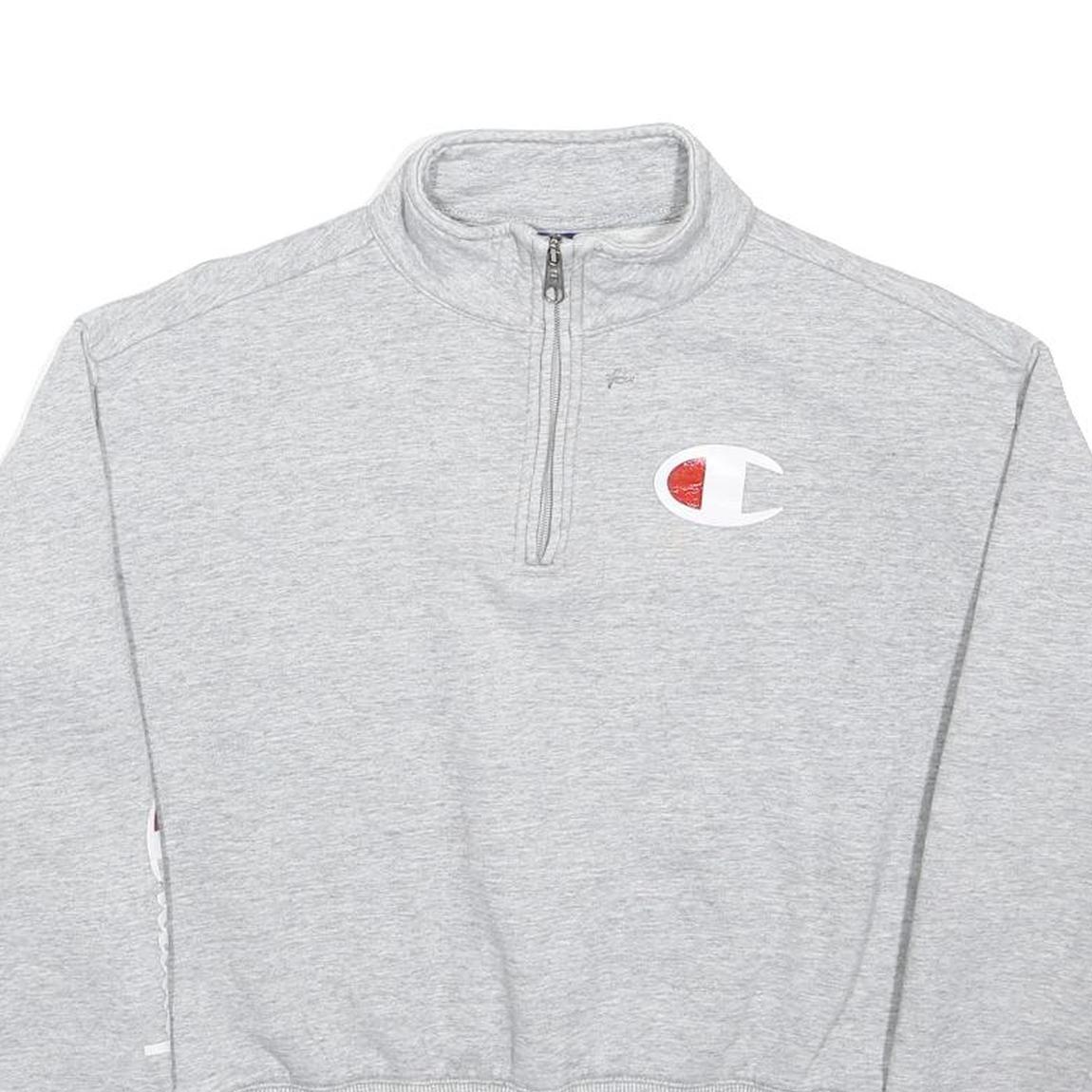 CHAMPION Boys Grey Patterned Jumper Crew Neck Basic Knit S Casual Sportswear